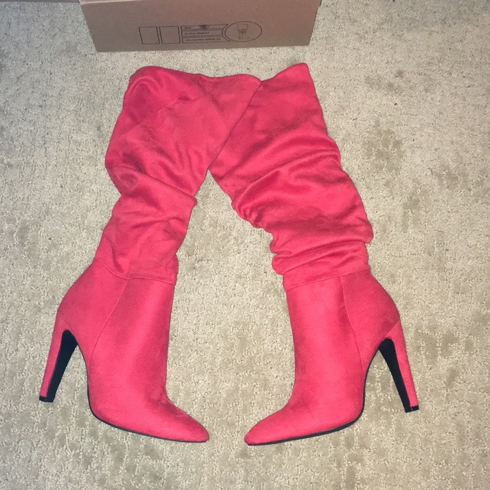 Brand new slouchy red boots from Charlotte Russe